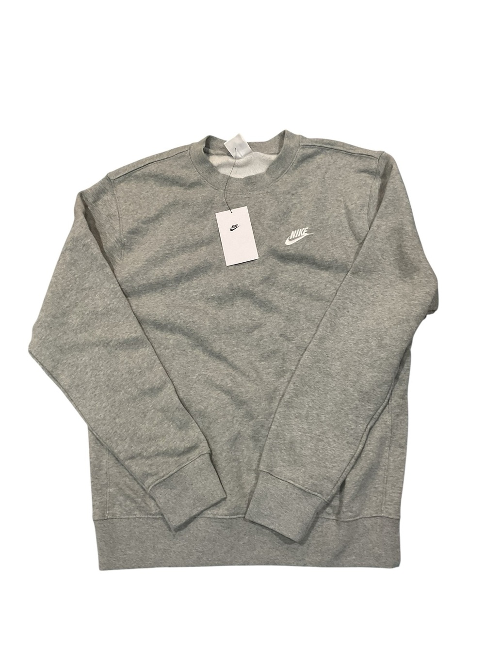 Nike Sportswear Club Fleece Crewneck Sweatshirt Grey  Mens Small NWT